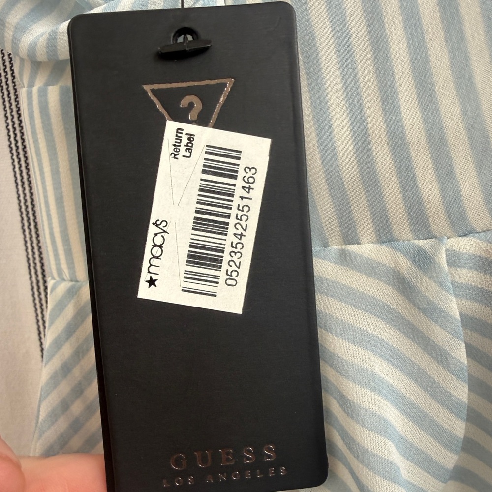 Guess chiffon light blue striped dress - Picture 6 of 9